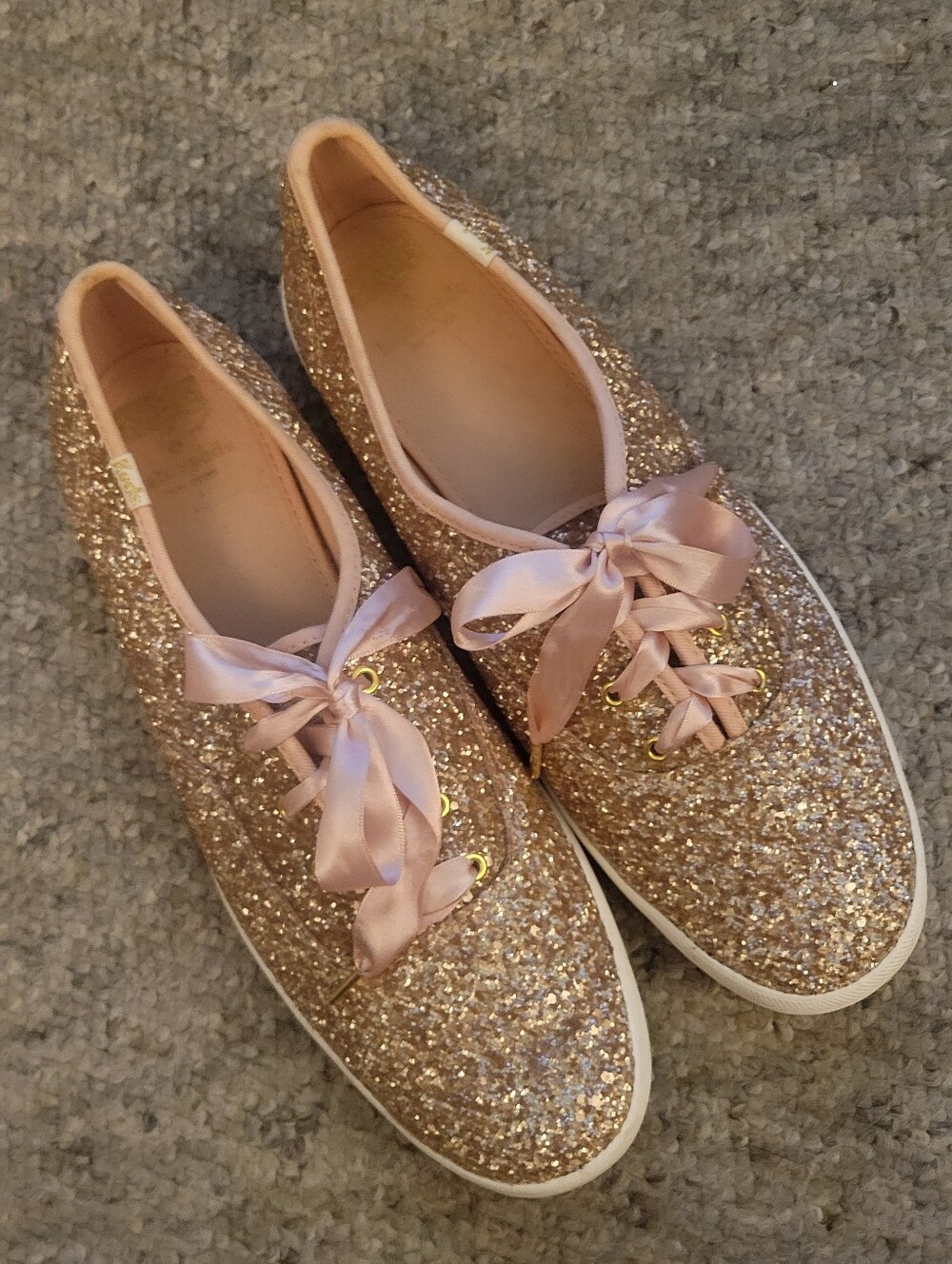 Keds x Kate Spade New York Rose Gold Glitter Sneakers Champion Size 11